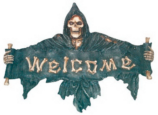 Plaque de porte Welcome "La mort"