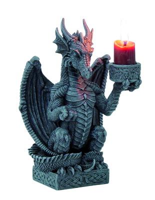 Portacandele a forma di drago nero Portacandele a forma di drago nero