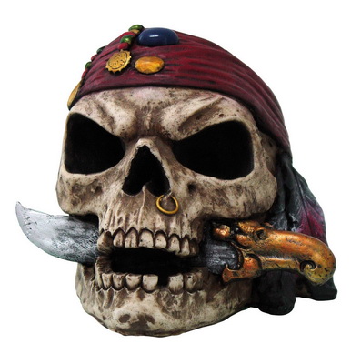 766-5433 Piratenschädel mit Dolch im Mund