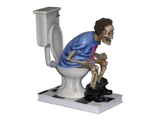 "S(h)it too long" Scheletro sul water