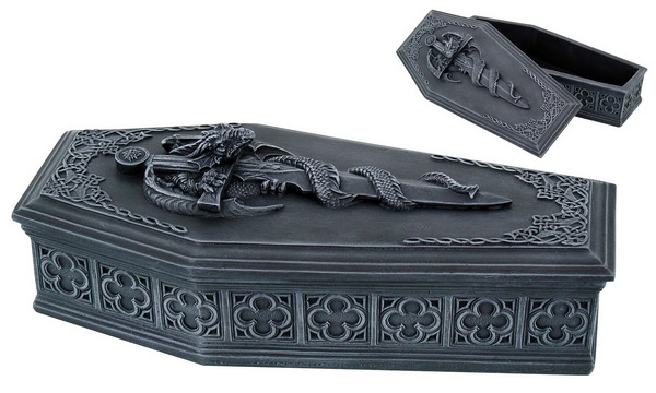 Coffret à bijoux - Cercueil avec motif dragon