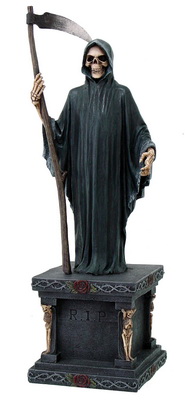 766-5682 *RIP - Mort avec faux sur pierre tombale